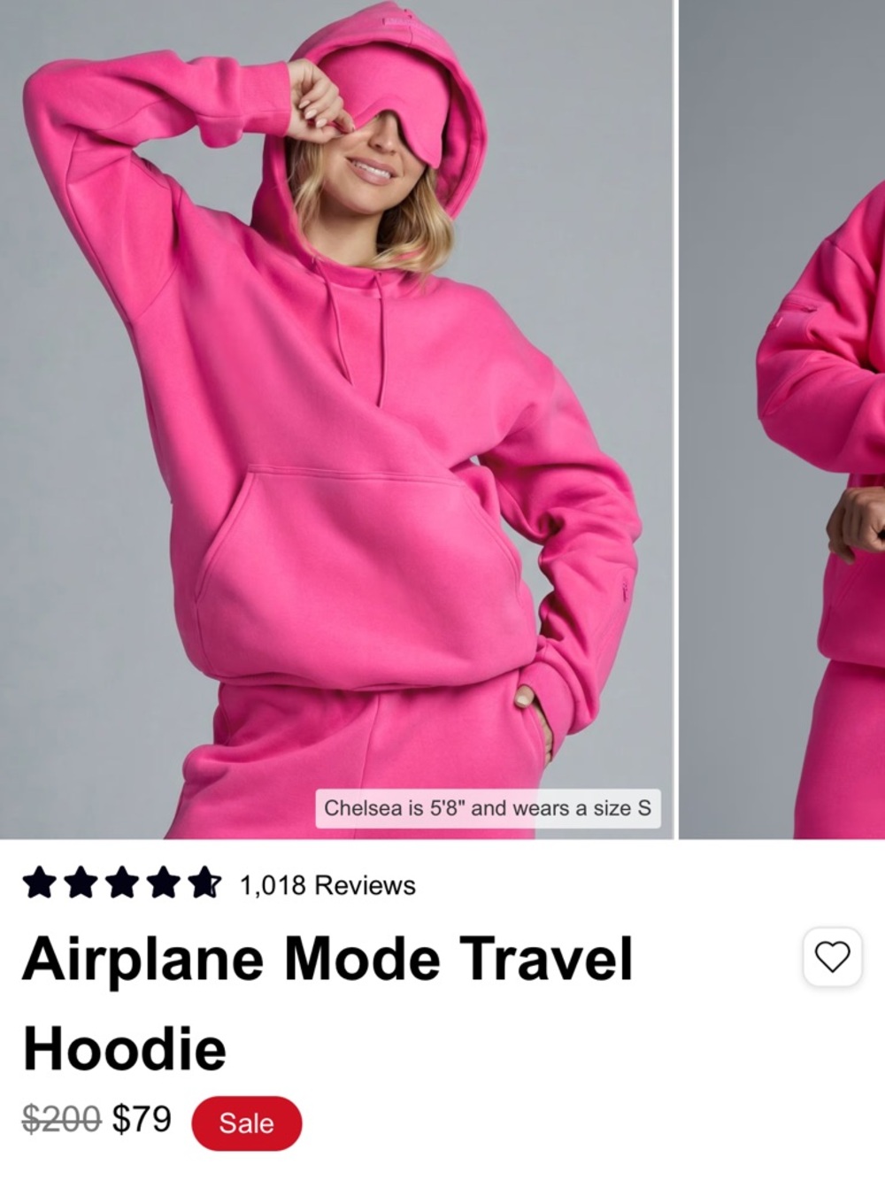 Airplane Mode Travel Hoodie - Hot Pink